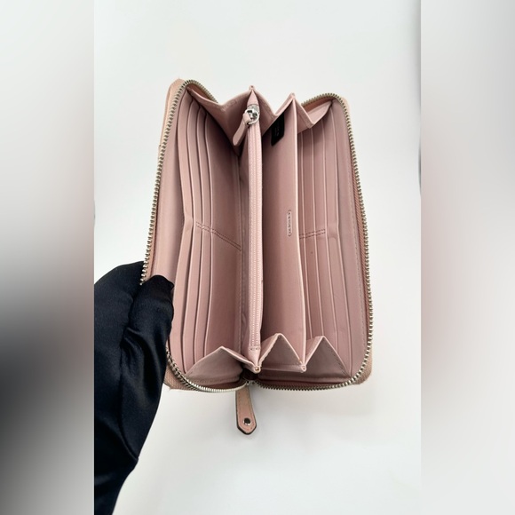 Coach Madison Pleated Zip Around Wallet Pink with Silver Hardware - Picture 3 of 11